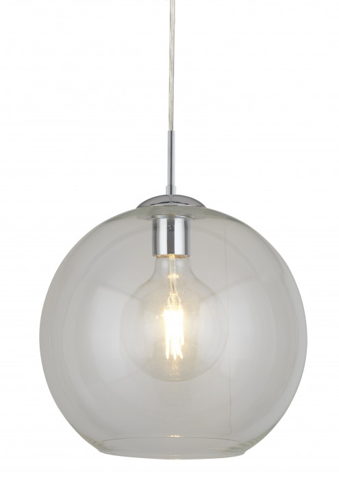 QH1632 CL Midi Globe Pendant Light in Clear Glass Close Up Hi Rez