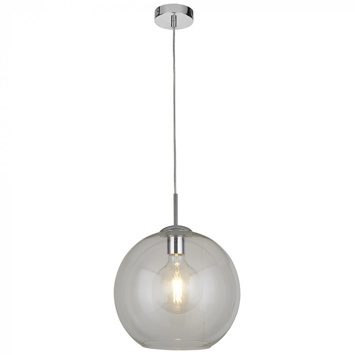 QH1632 CL Midi Globe Pendant Light in Clear Glass Full Shot Web Rez