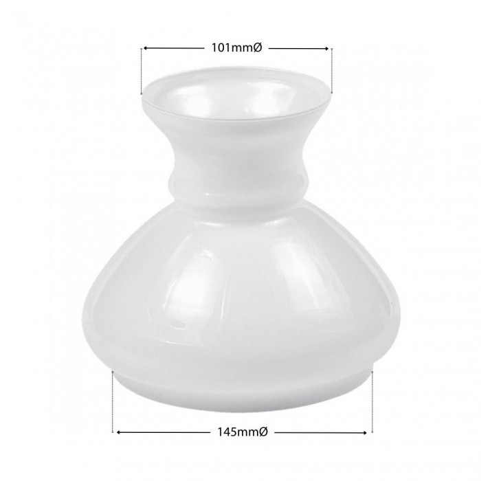 dimension diagram for Opal Lace Glass Shade